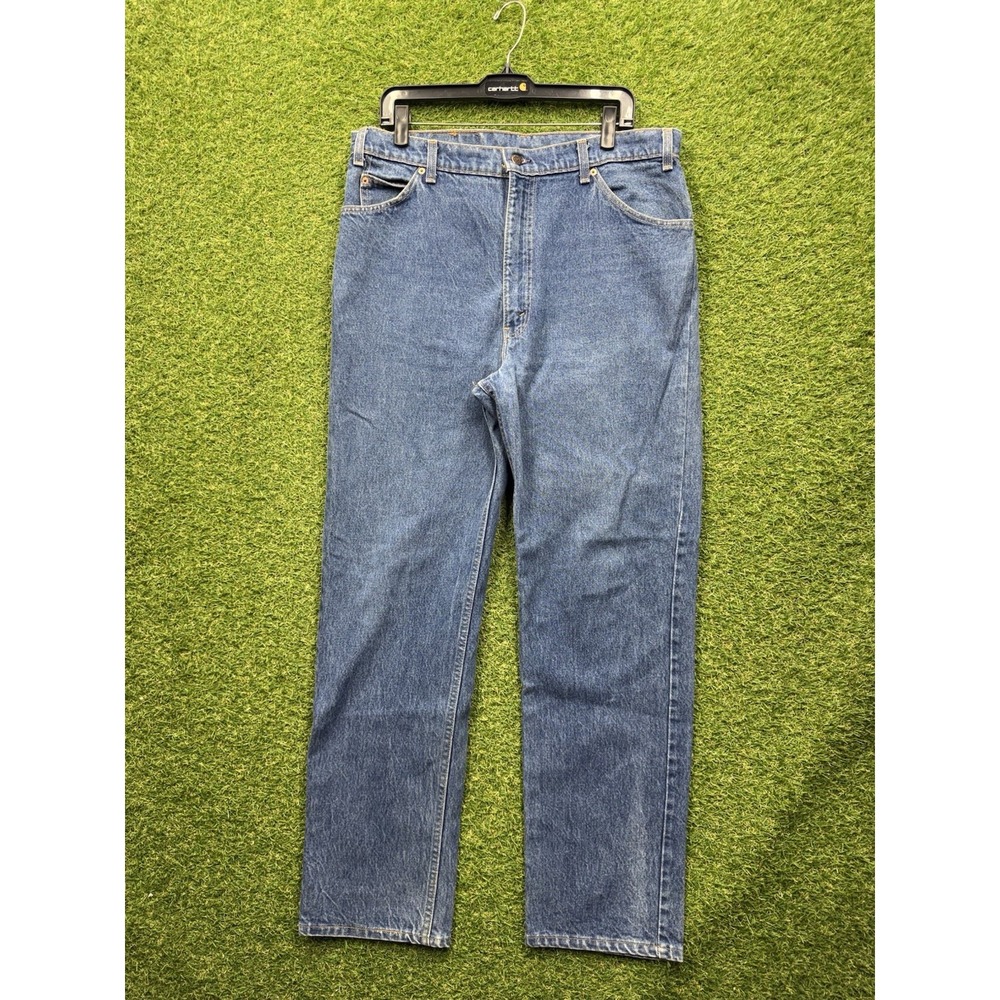 Vintage Levis 509 Jeans Mens 34x32 Orange Tab Denim Dark Wash USA 80s Workwear